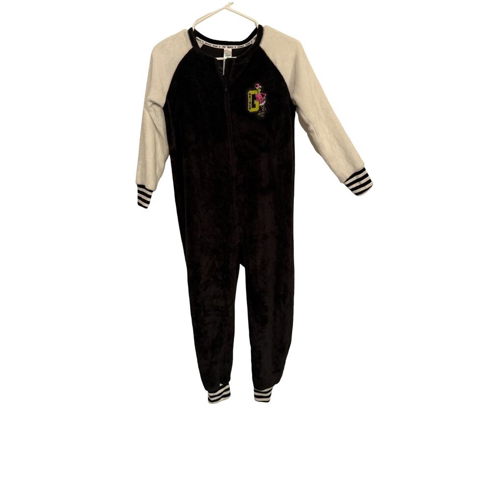 Justice Pajamas Girls 7/8 The Grinch One Piece Front Zip Cozy Pajamas Warm Black